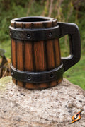 Beermug with metal bands